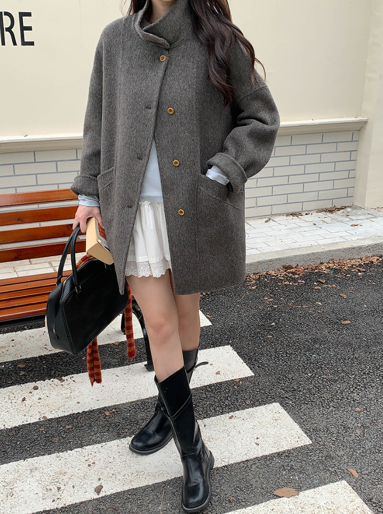 【12/19(金)PM12:00~販売START】クラシックスタンドネックウールハーフコート