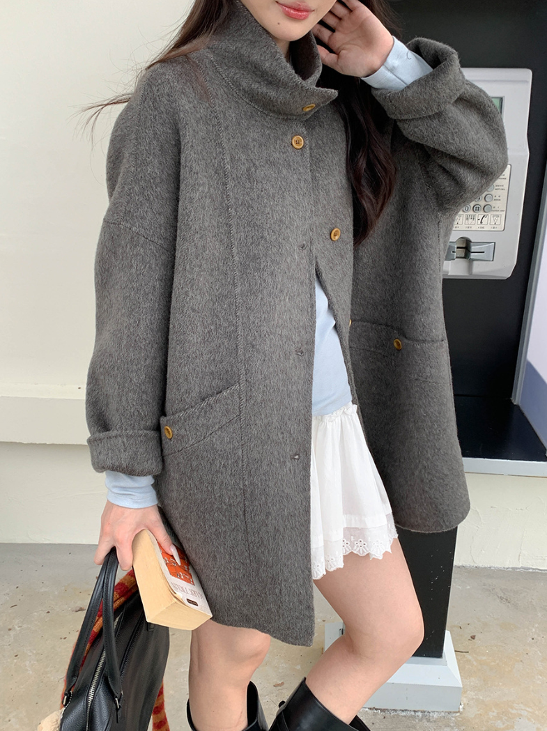 【12/19(金)PM12:00~販売START】クラシックスタンドネックウールハーフコート