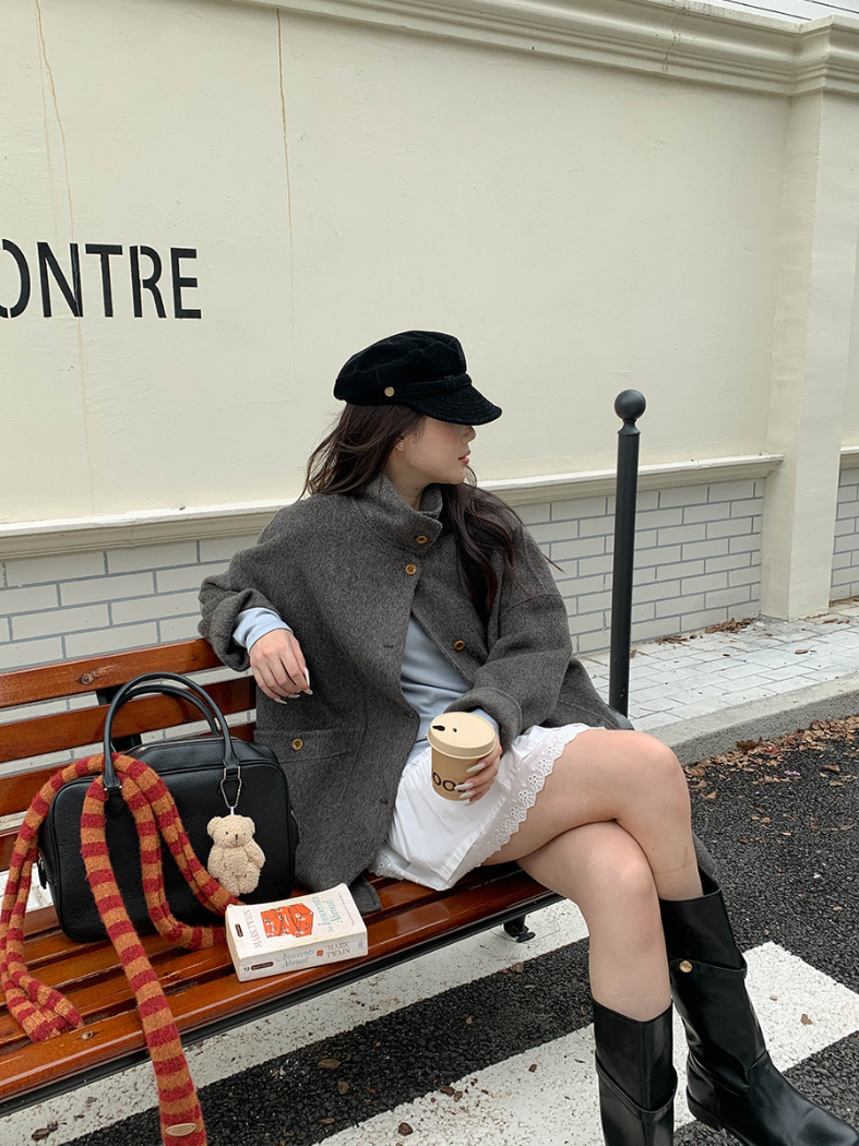 【12/19(金)PM12:00~販売START】クラシックスタンドネックウールハーフコート