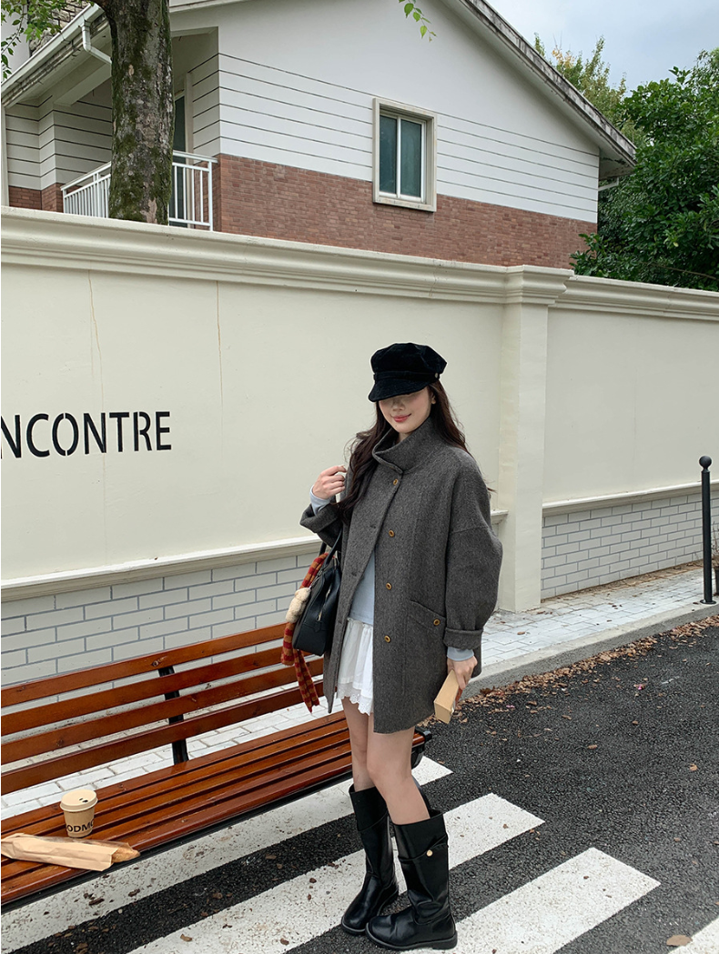 【12/19(金)PM12:00~販売START】クラシックスタンドネックウールハーフコート