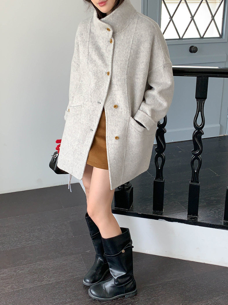 【12/19(金)PM12:00~販売START】クラシックスタンドネックウールハーフコート