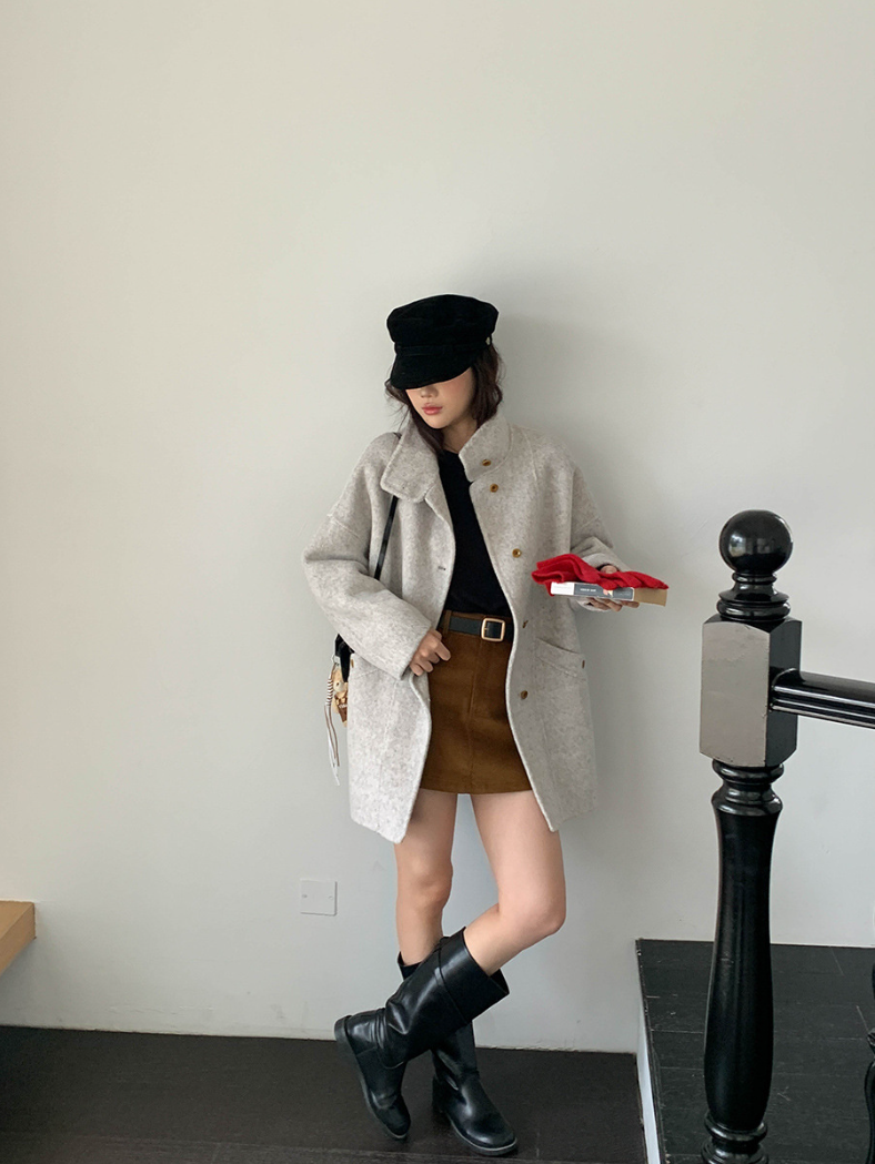 【12/19(金)PM12:00~販売START】クラシックスタンドネックウールハーフコート