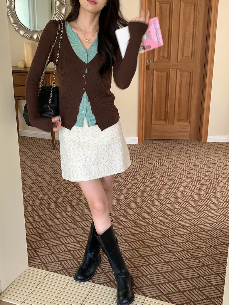 【一部即納】レイヤードデザインリブニット