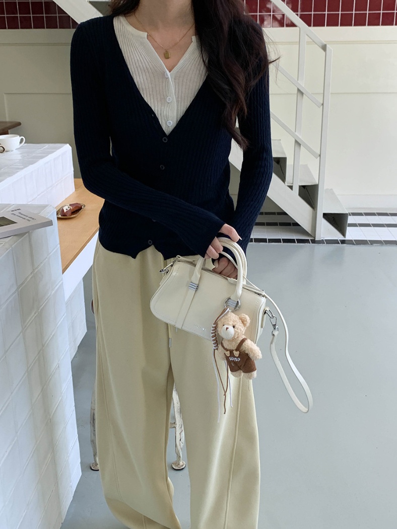 【一部即納】レイヤードデザインリブニット