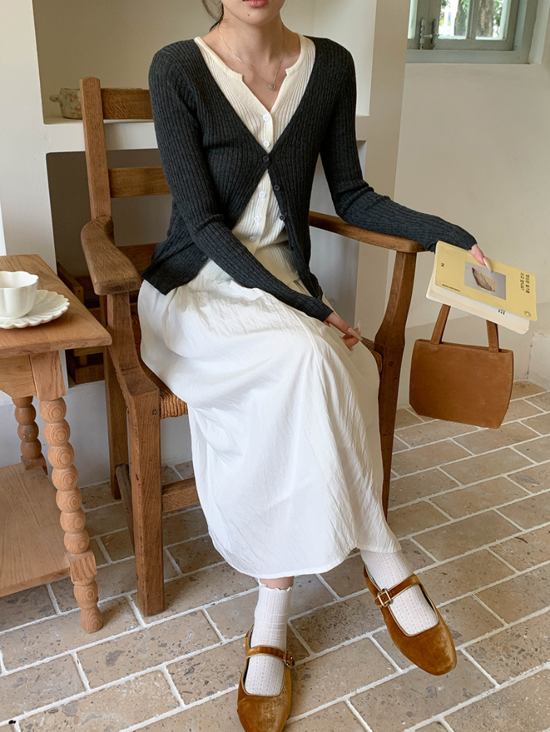 【一部即納】レイヤードデザインリブニット