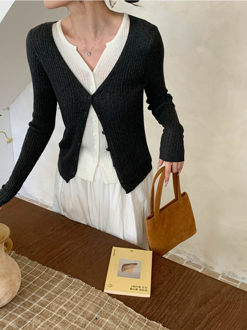 【一部即納】レイヤードデザインリブニット