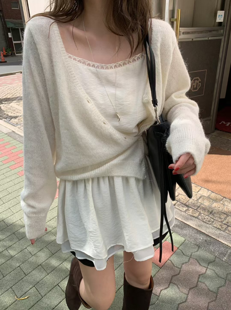 【即納】ソフトエアリーニットカーディガン