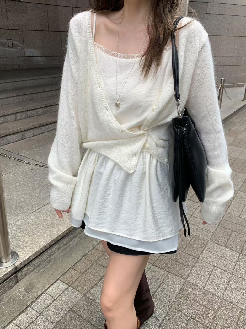 【即納】ソフトエアリーニットカーディガン