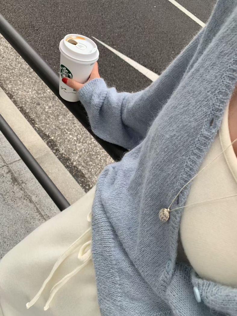 【即納】ソフトエアリーニットカーディガン