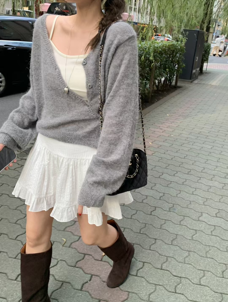 【即納】ソフトエアリーニットカーディガン