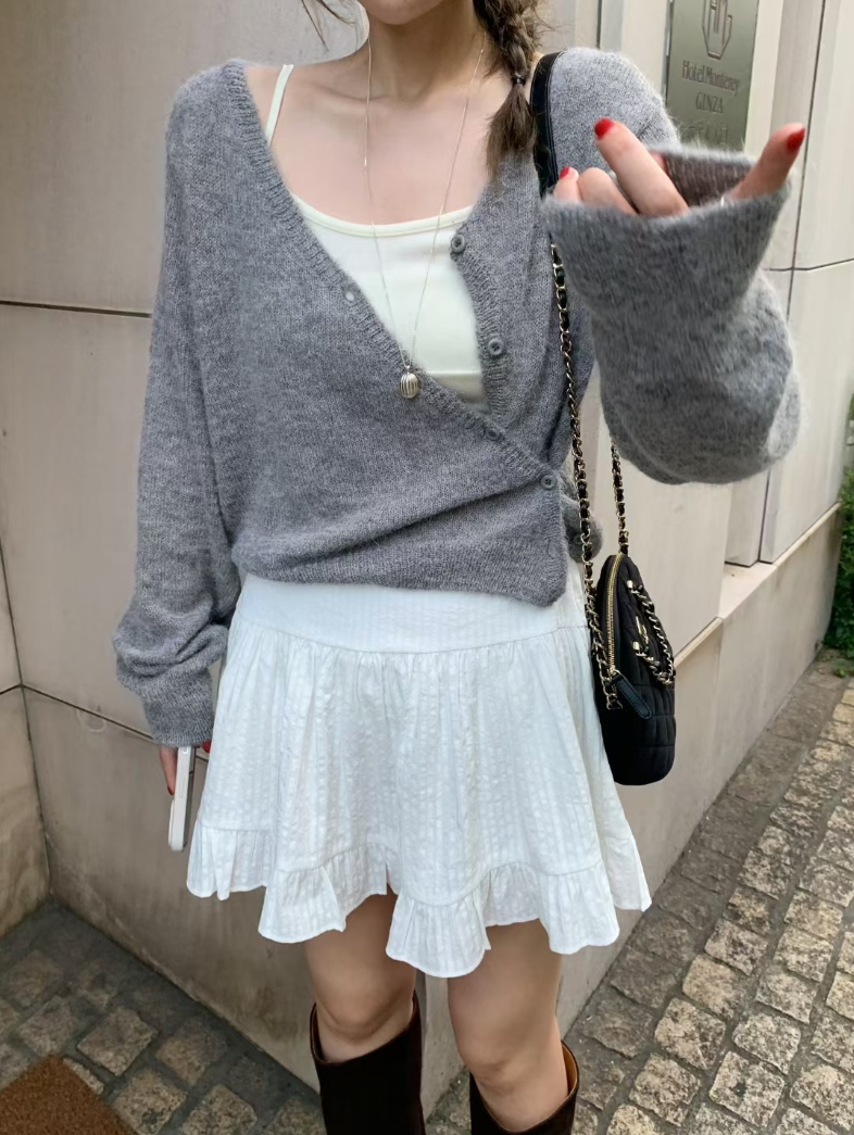 【即納】ソフトエアリーニットカーディガン