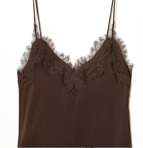 【即納】レースサテンキャミ