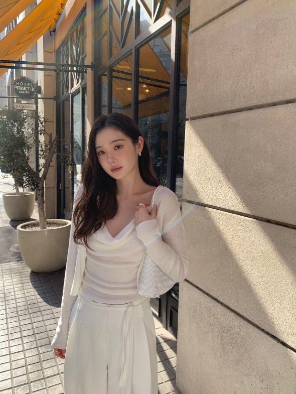 【一部即納】ドレープネックニットキャミセット