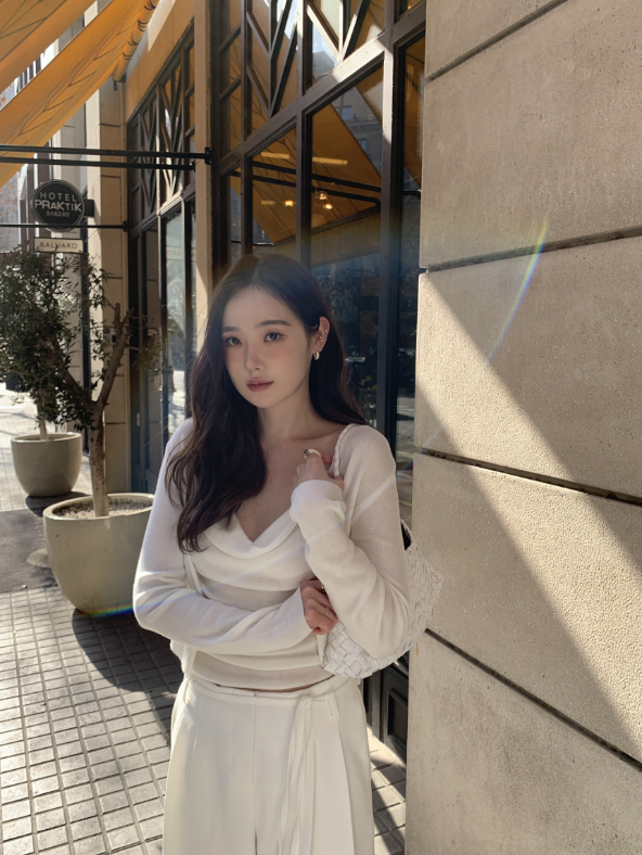 【一部即納】ドレープネックニットキャミセット