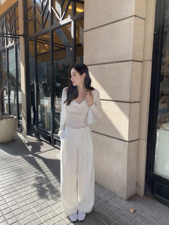 【一部即納】ドレープネックニットキャミセット