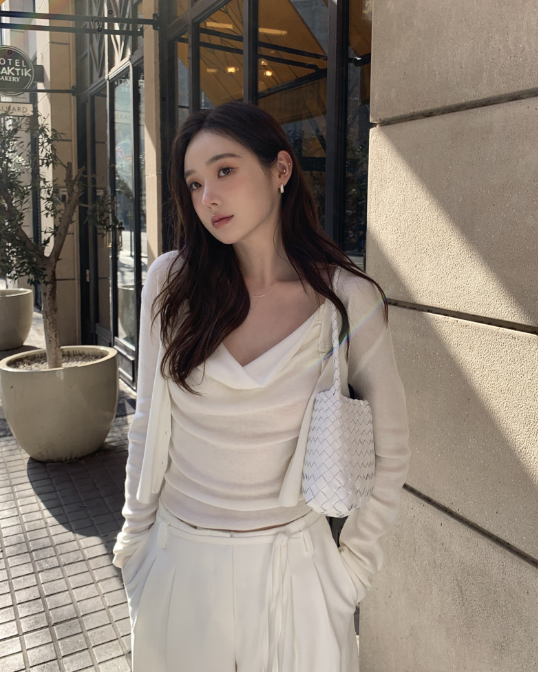 【一部即納】ドレープネックニットキャミセット