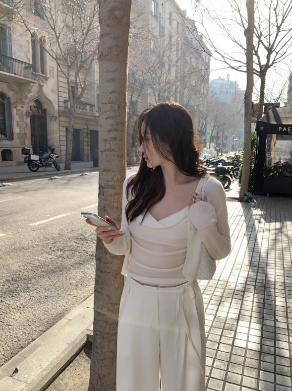 【一部即納】ドレープネックニットキャミセット