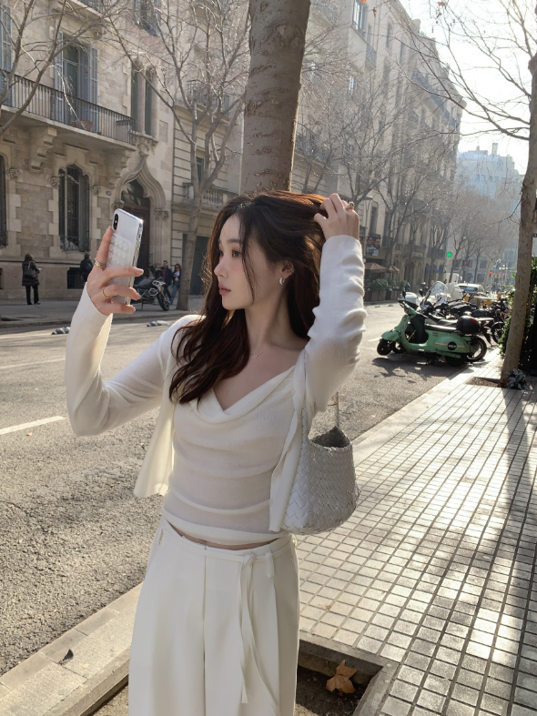 【一部即納】ドレープネックニットキャミセット