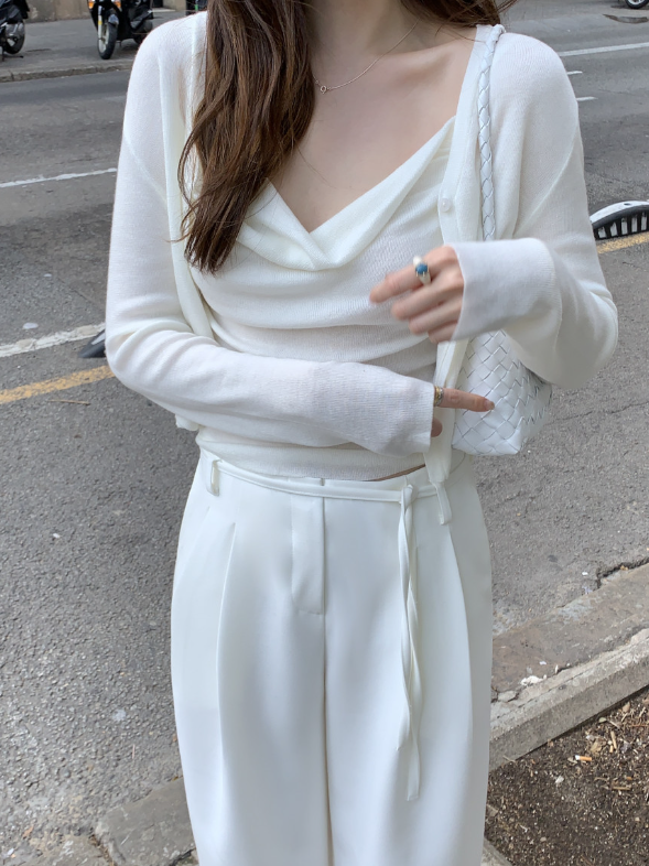 週末限定2BUY10%OFF|【即納】ドレープネックニットキャミセット