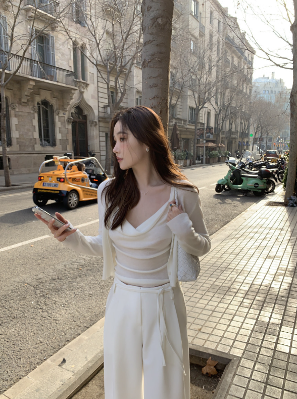 【一部即納】ドレープネックニットキャミセット