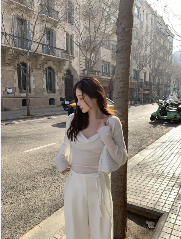 【一部即納】ドレープネックニットキャミセット