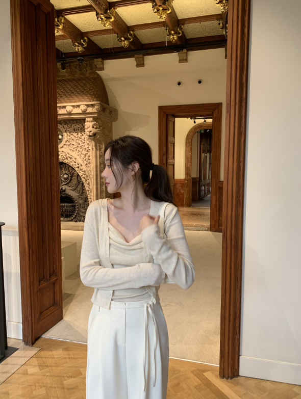 【一部即納】ドレープネックニットキャミセット