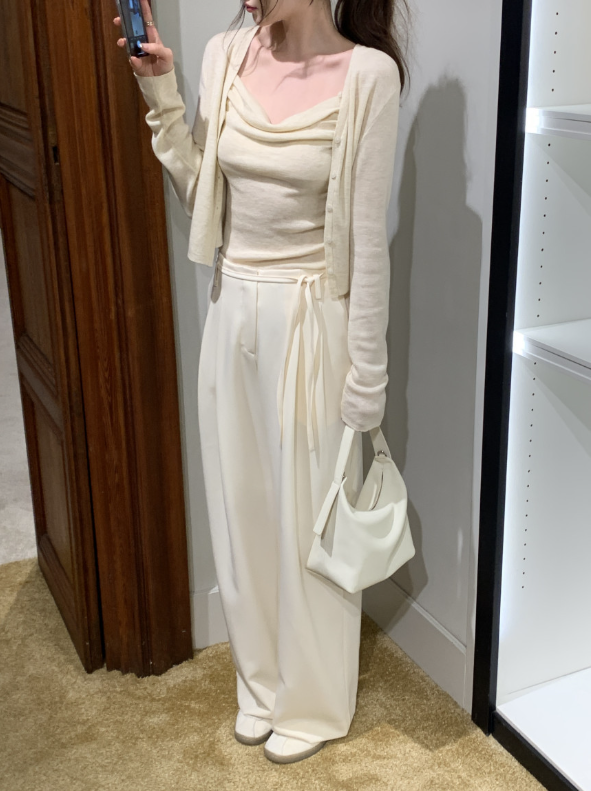 【一部即納】ドレープネックニットキャミセット