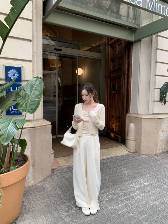 【一部即納】ドレープネックニットキャミセット