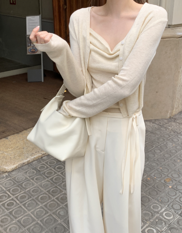 【一部即納】ドレープネックニットキャミセット