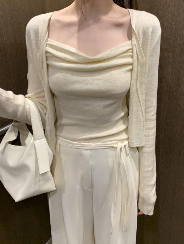 【一部即納】ドレープネックニットキャミセット