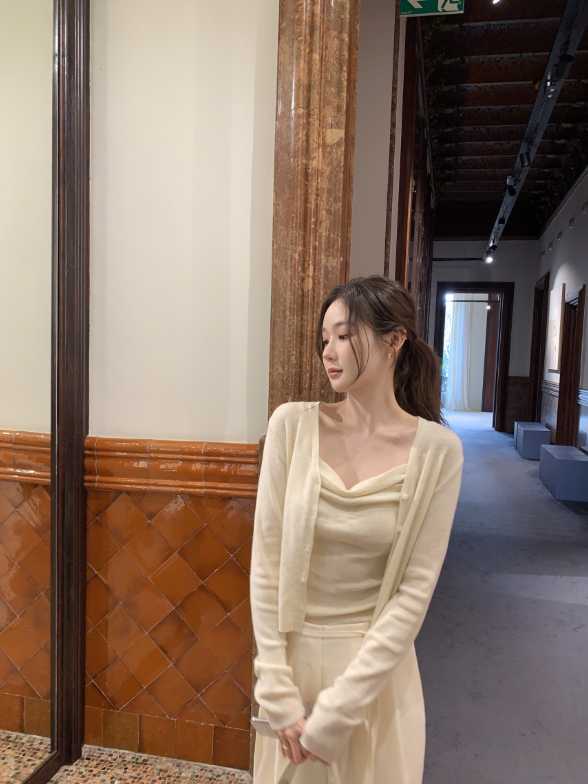 【一部即納】ドレープネックニットキャミセット