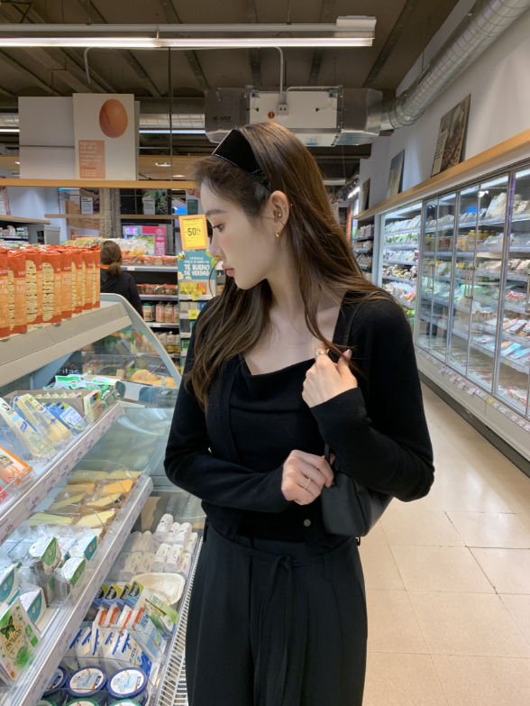 【一部即納】ドレープネックニットキャミセット