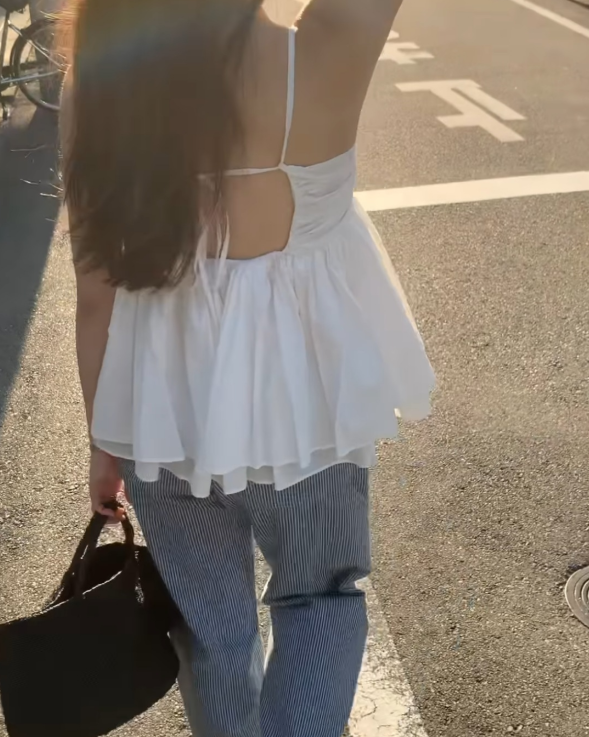 即納【新作 3/13(金)PM12:00~販売START】バックリボンギャザーキャミブラウス