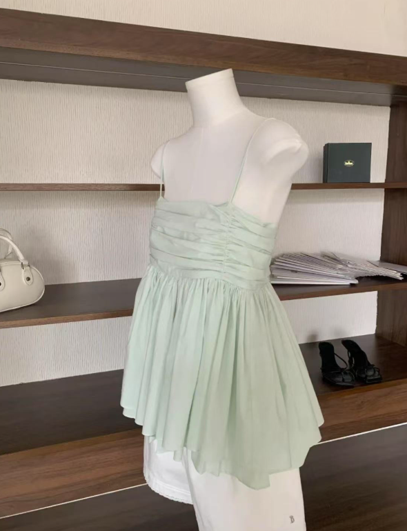 即納【新作 3/13(金)PM12:00~販売START】バックリボンギャザーキャミブラウス