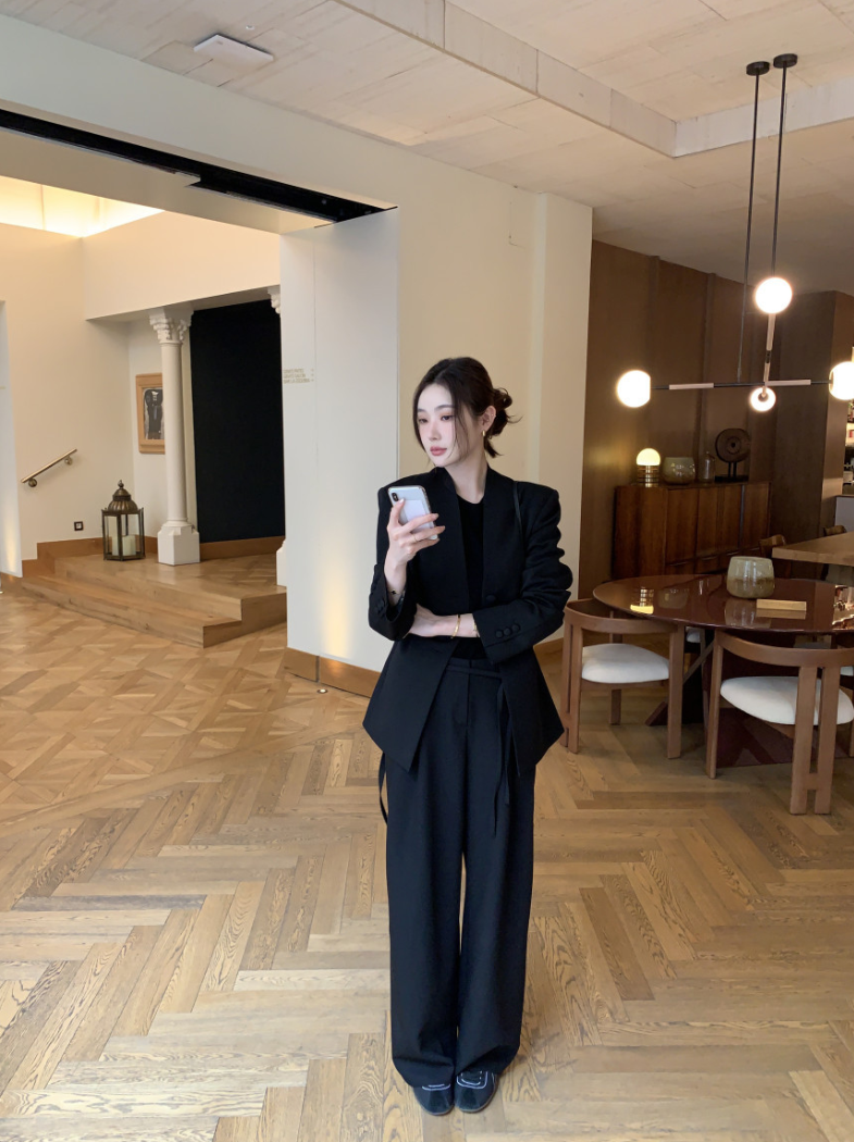 即納【新作 3/27(金)PM12:00~販売START】ミニマルノーカラーテーラードジャケット