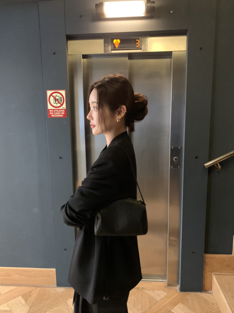 即納【新作 3/27(金)PM12:00~販売START】ミニマルノーカラーテーラードジャケット