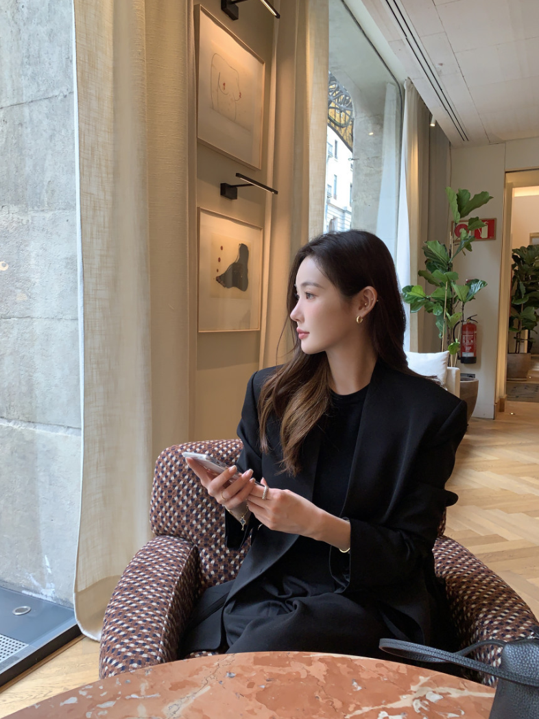 即納【新作 3/27(金)PM12:00~販売START】ミニマルノーカラーテーラードジャケット