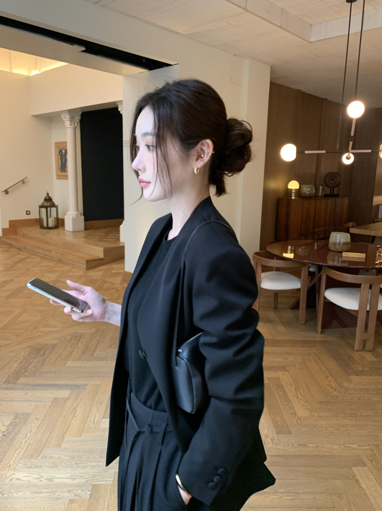 即納【新作 3/27(金)PM12:00~販売START】ミニマルノーカラーテーラードジャケット