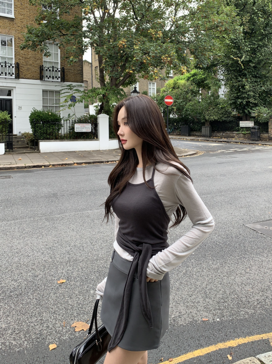 新作【即納】レイヤードリボンキャミトップス