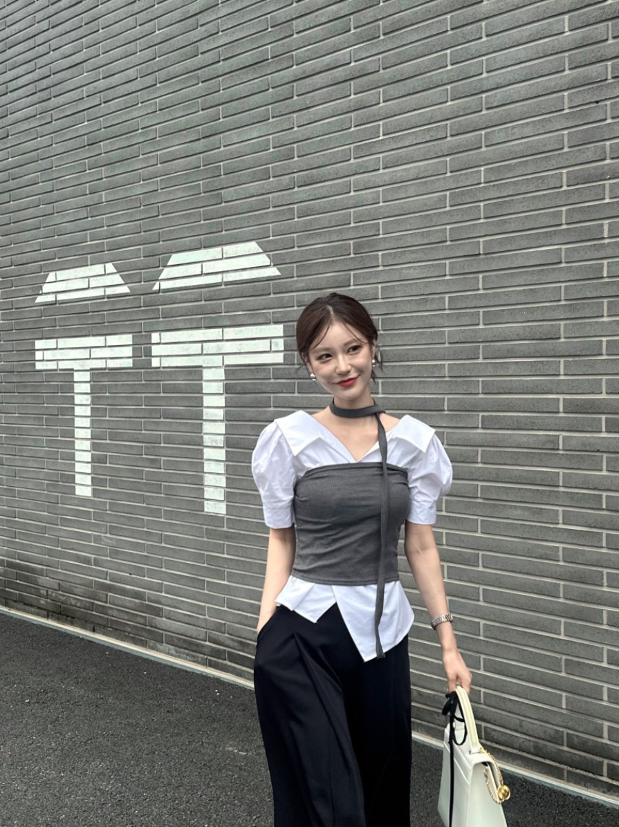 新作【即納 5/22(金)12:00~販売START】アシメオープンカラーシャツ
