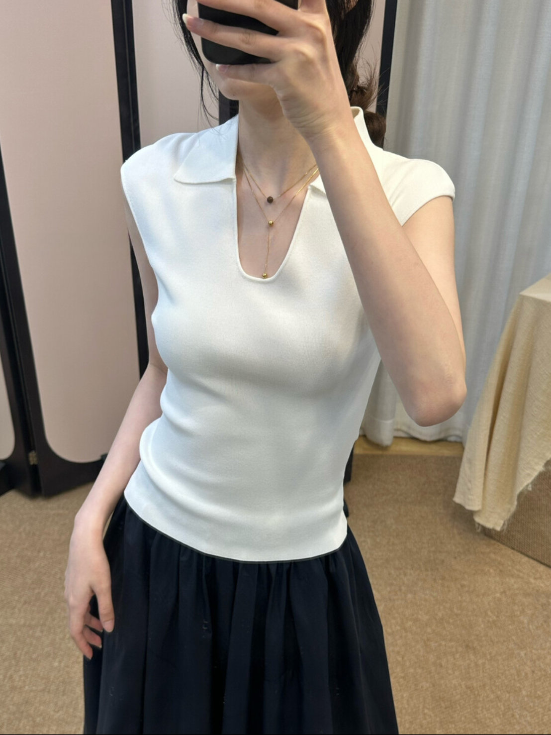 \ Limited Collection♡ /【即納】ノースリーブポロニット