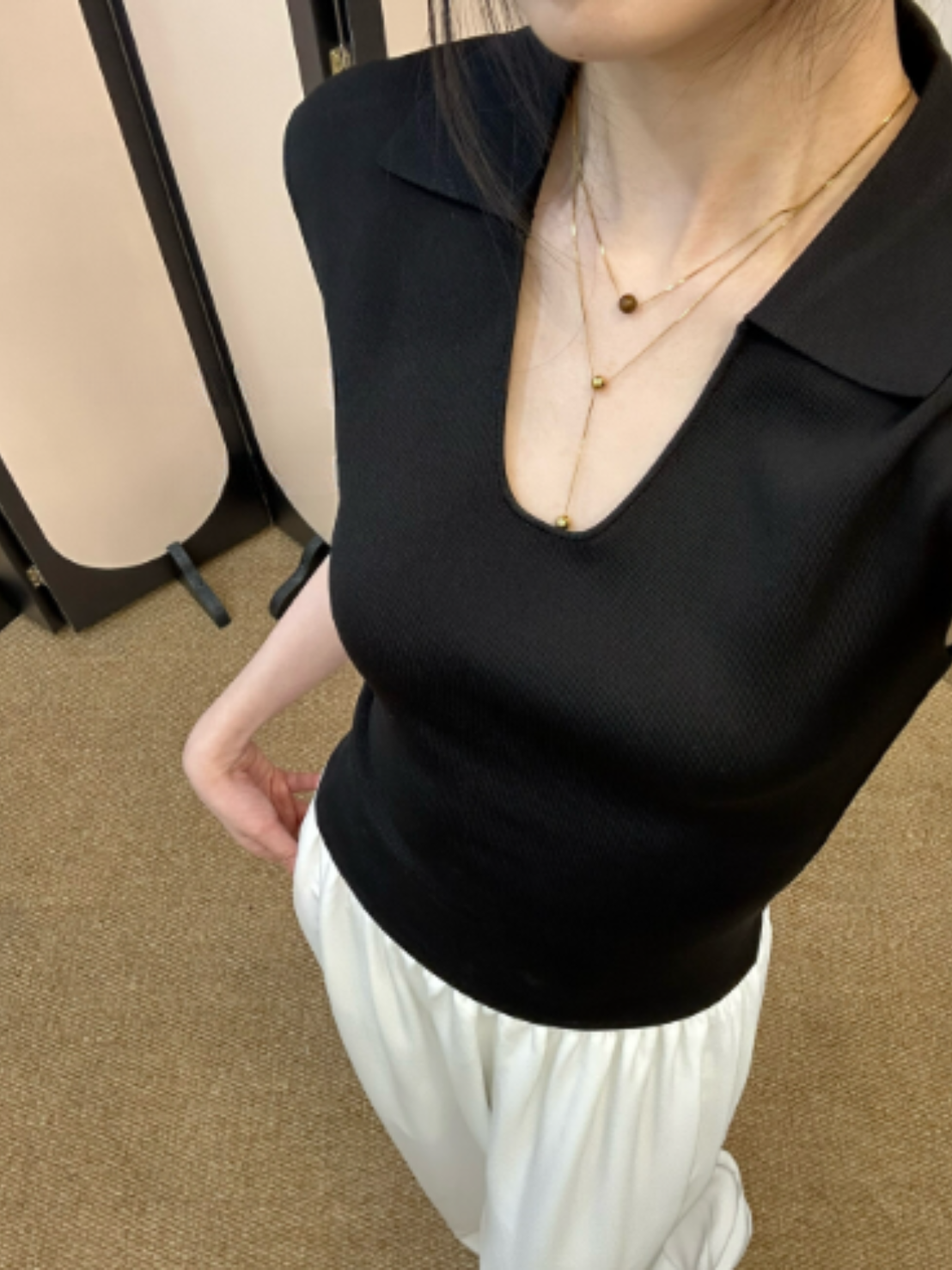 \ Limited Collection♡ /【即納】ノースリーブポロニット