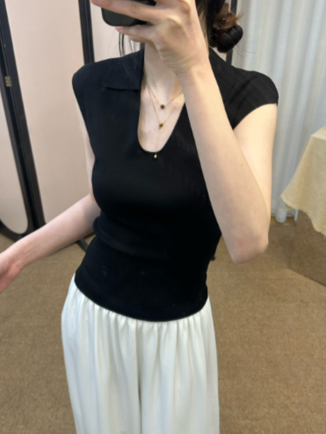 \ Limited Collection♡ /【即納】ノースリーブポロニット
