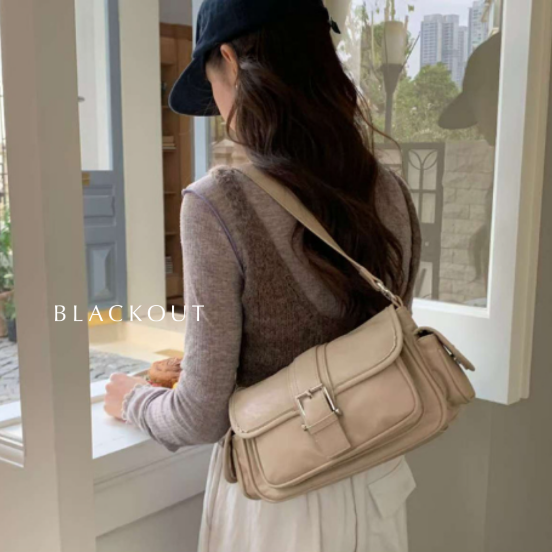 【一部即納】ダブルポケットショルダーバッグ