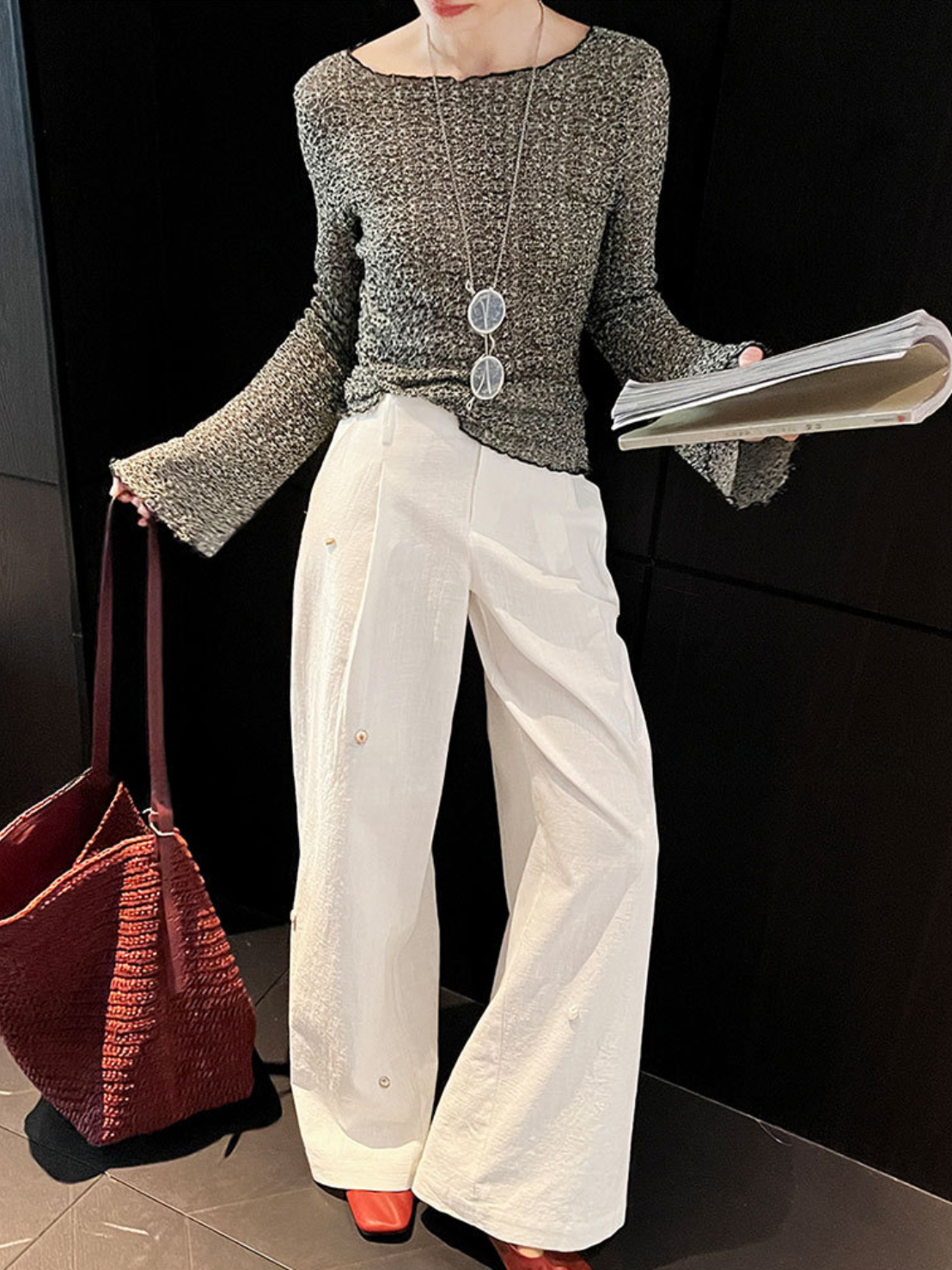 【在庫限り!! | 即納♡】フレアスリーブシアークロシェトップス