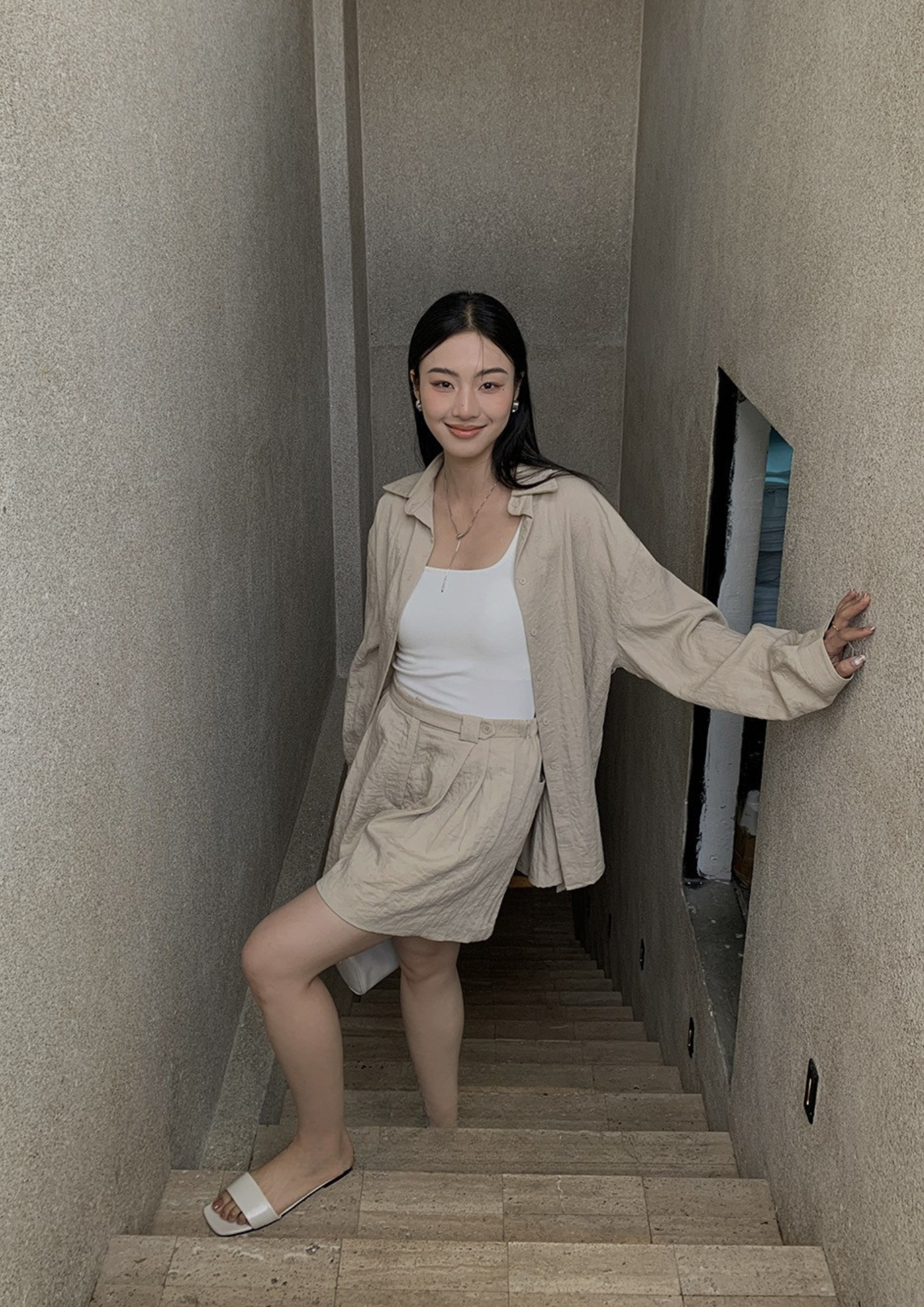 ナチュラルタックショートパンツ