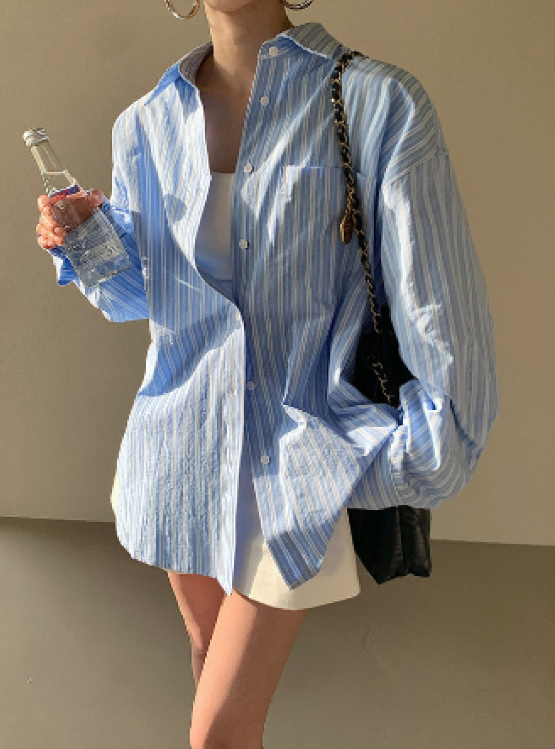 ストライプオーバーサイズシャツ