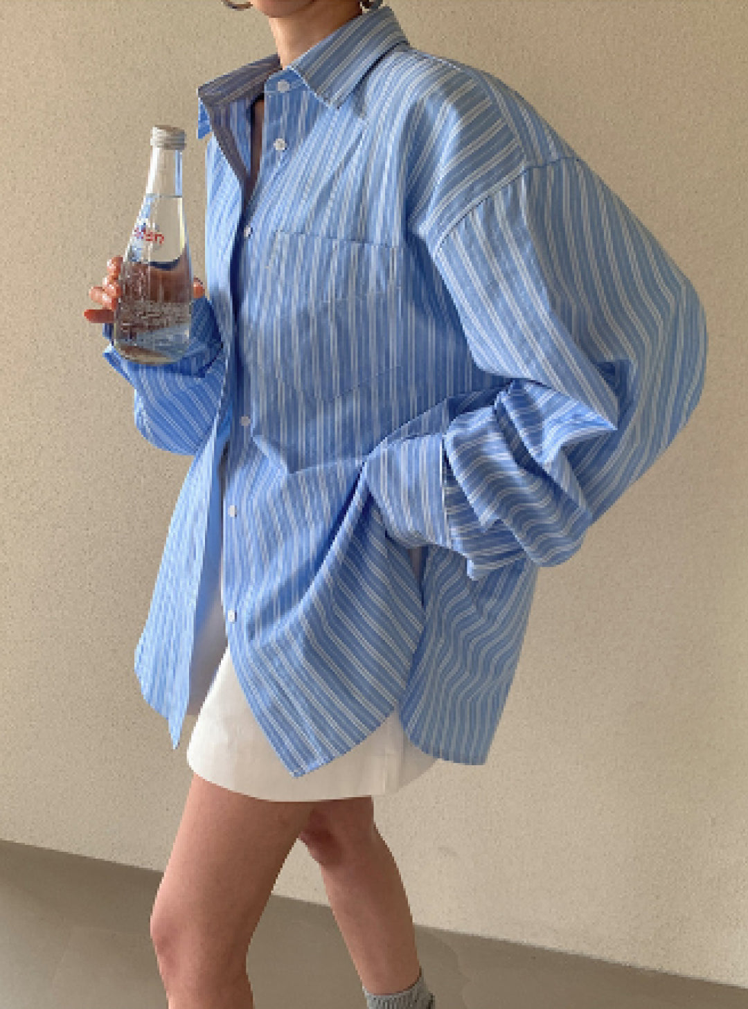 ストライプオーバーサイズシャツ