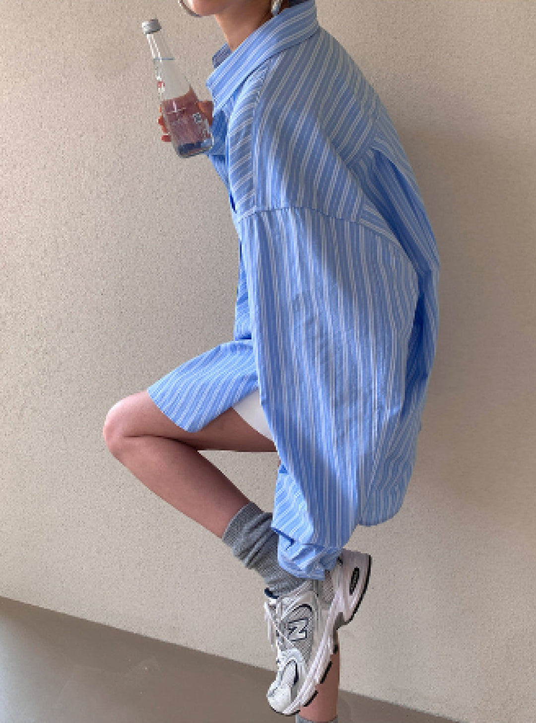 ストライプオーバーサイズシャツ