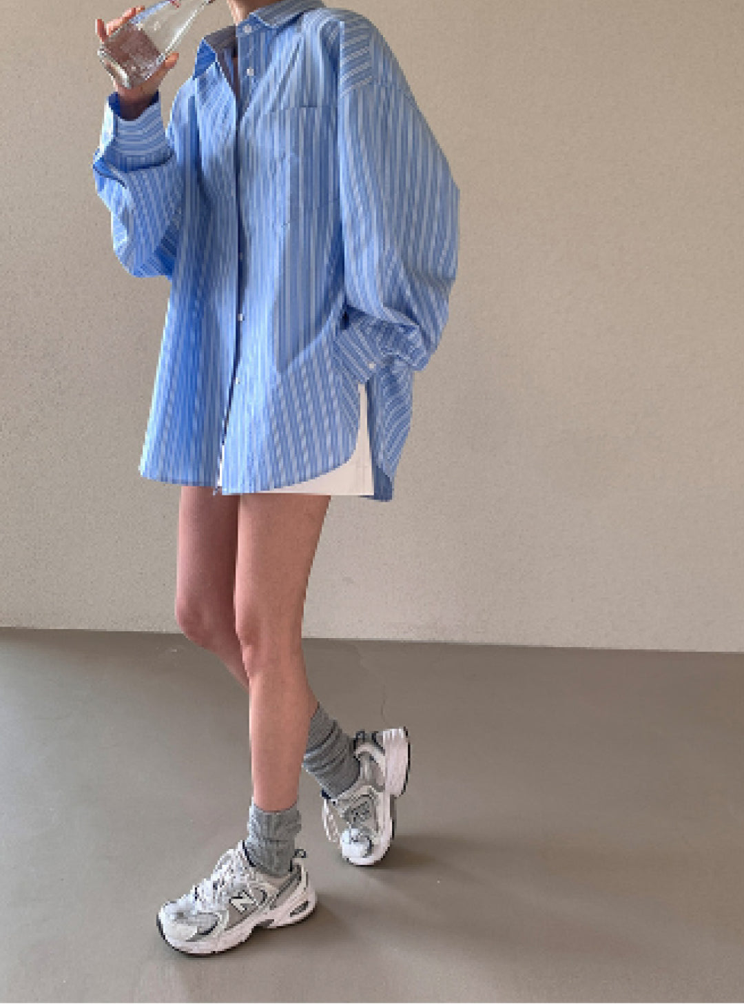 ストライプオーバーサイズシャツ